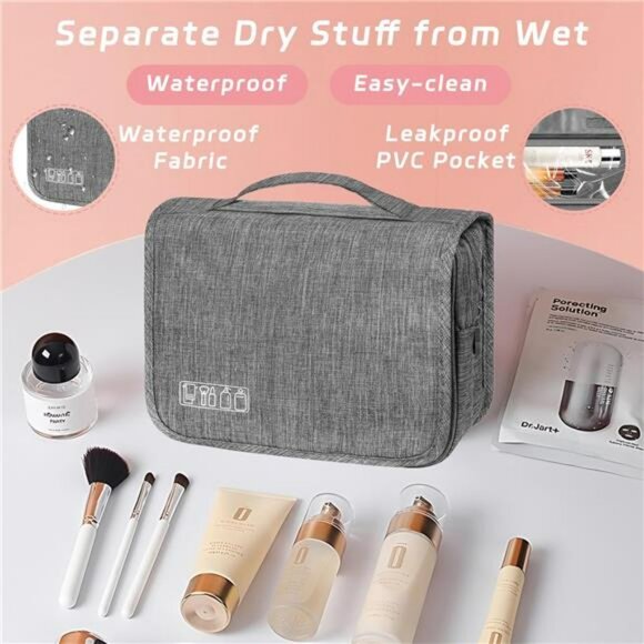 Hanging toiletry bag waterproof travel makeup organizer cosmetic dopp kit unisex - Picture 5 of 7